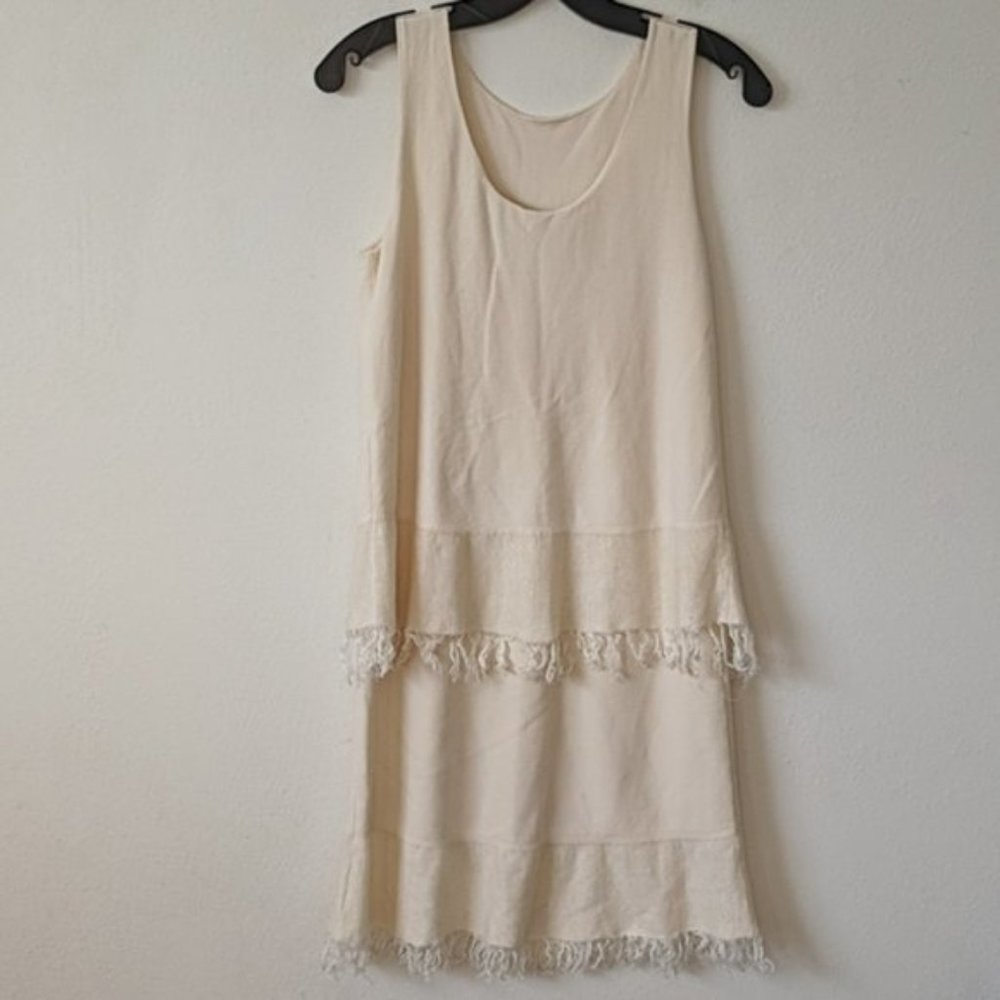 Theory Linen Fringe Tank Dress